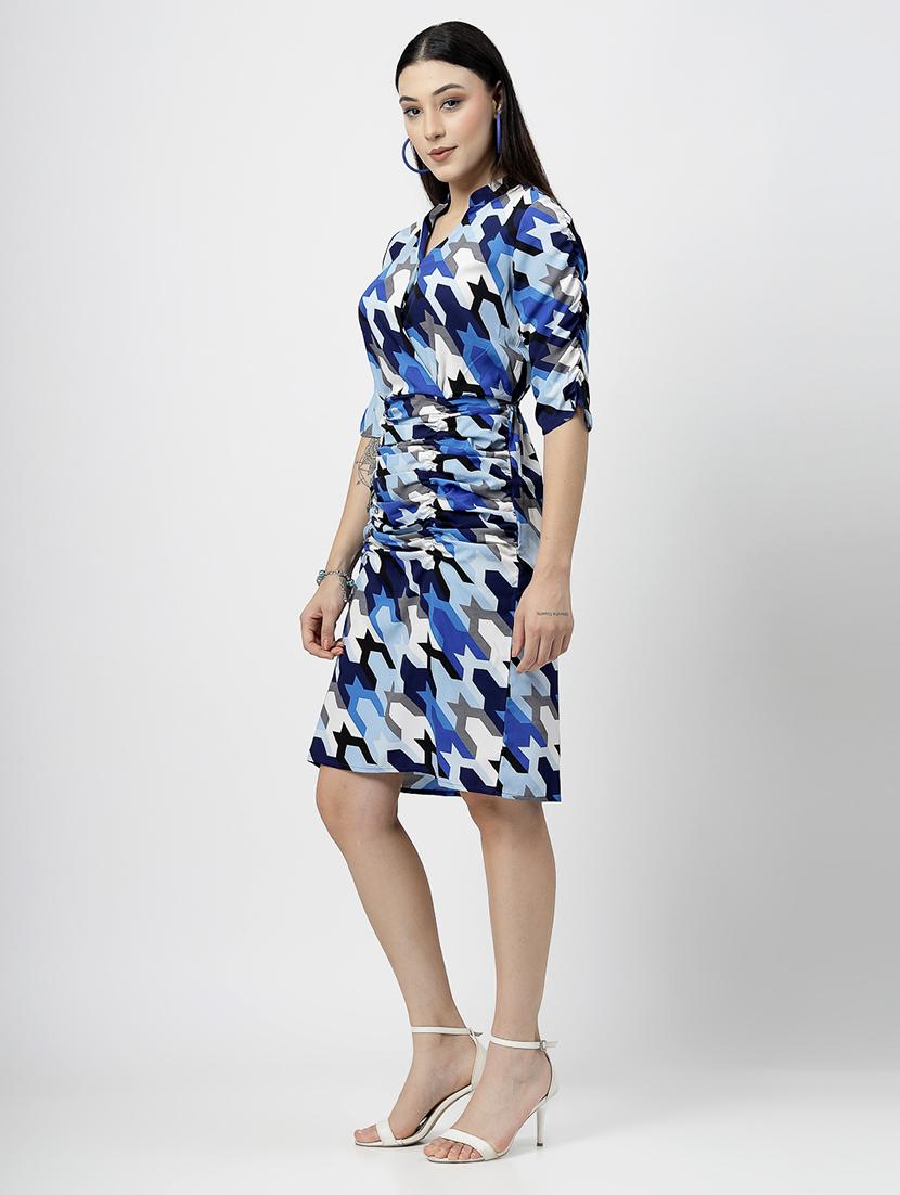 royal blue poly crepe bodycon dress - 21501111 - Standard Image - 2