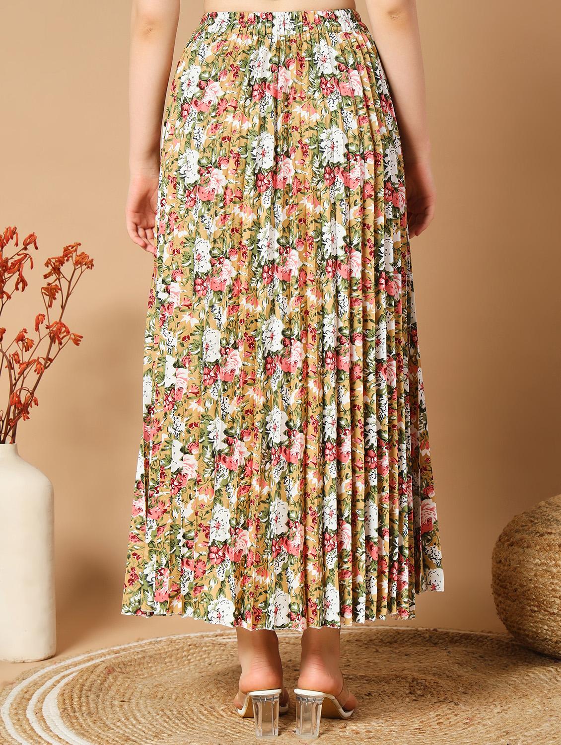 women mid-rise printed pleated skirt - 21501478 - Standard Image - 2