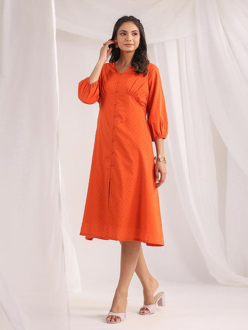 orange self-designed a-line dress - 21501486 -  Standard Image - 0