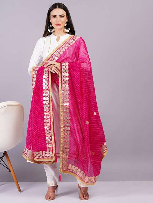 women three quarter sleeve kurta pant with dupatta set - 21501576 -  Standard Image - 0