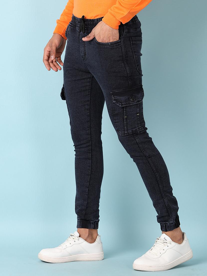 men solid mid rie slim fit cargo - 21501893 - Standard Image - 2