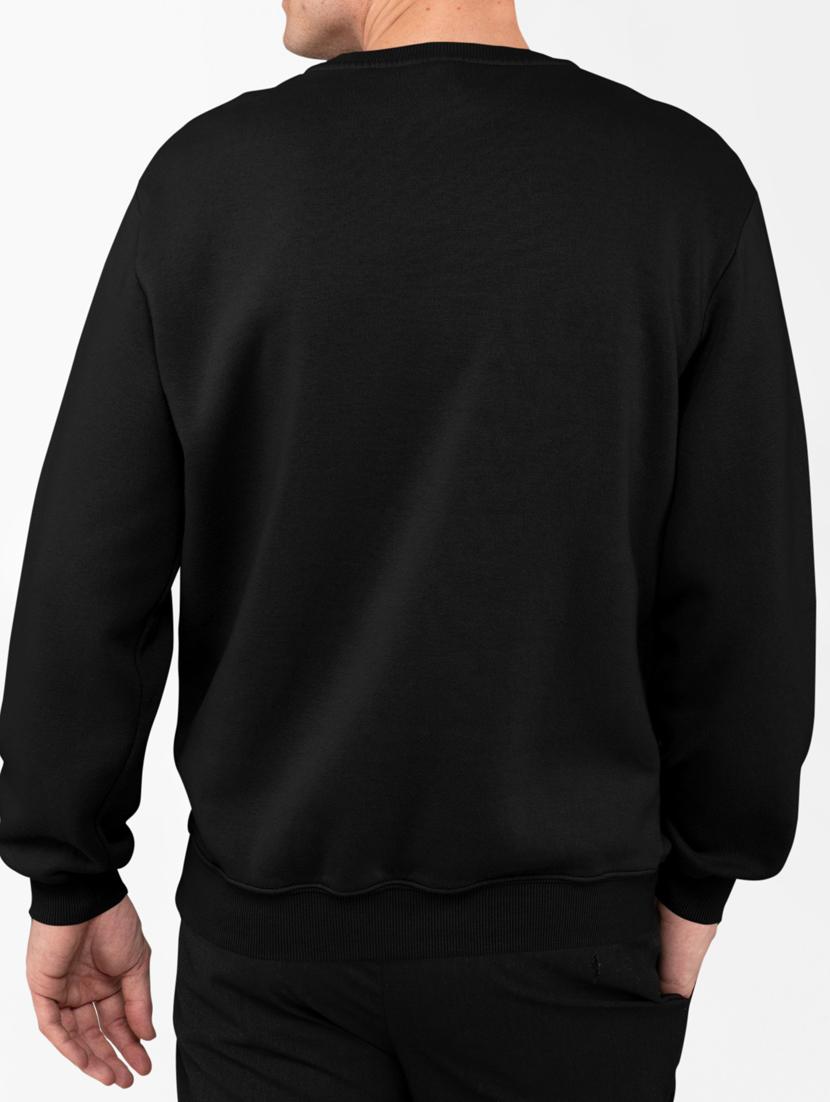 men solid black long sleeve sweatshirt - 21502174 - Standard Image - 2