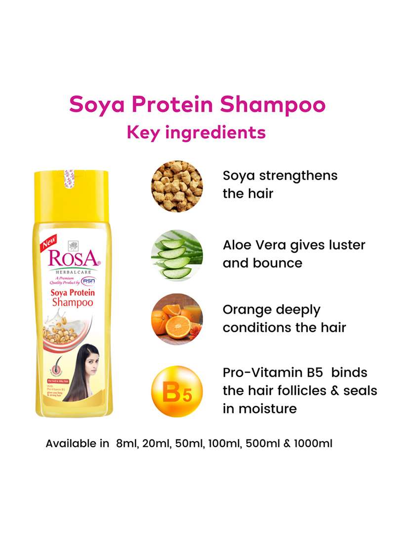 rosa soya protein shampoo with pro-vitamin b5 i long & strong hair i herbal ingredient,unisex-1000ml - 21502347 -  Standard Image - 2
