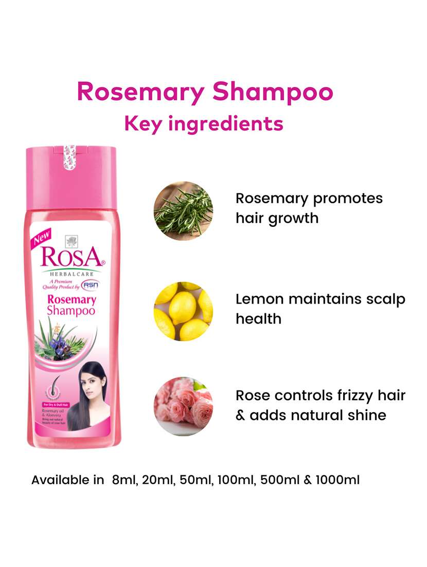 rosa rosemary shampoo with rosemary oil & aloevera for dry and dull hair | herbal ingredient -500 ml - 21502348 -  Standard Image - 2