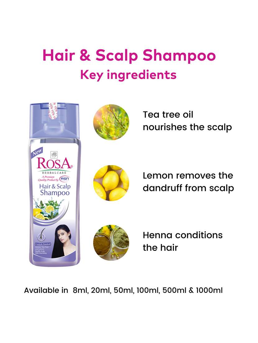 rosa hair & scalp shampoo with tea tree oil & lemon l dirt control dandruff from the scalp -500 ml - 21502354 -  Standard Image - 2