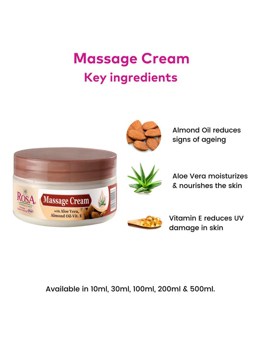 rosa massage cream with aloe vera , almond & vitamin -e - 21502370 -  Standard Image - 2
