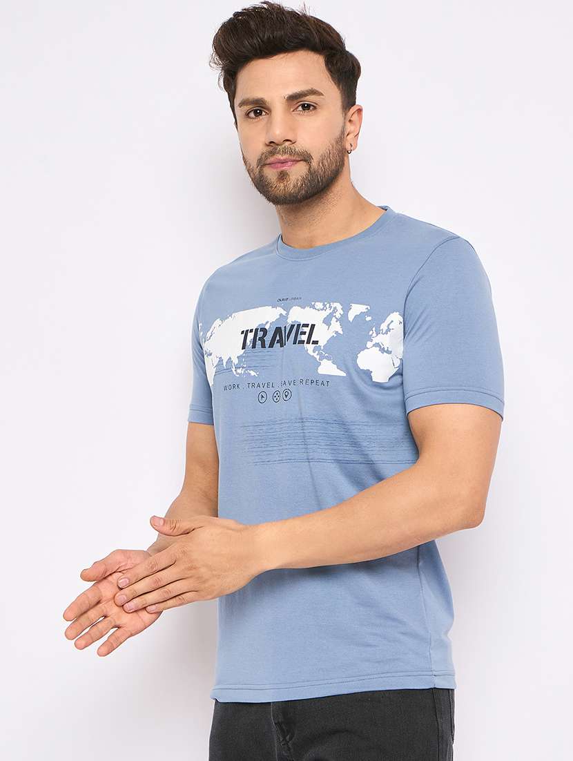 men round neck front print t-shirt - 21502508 -  Standard Image - 2