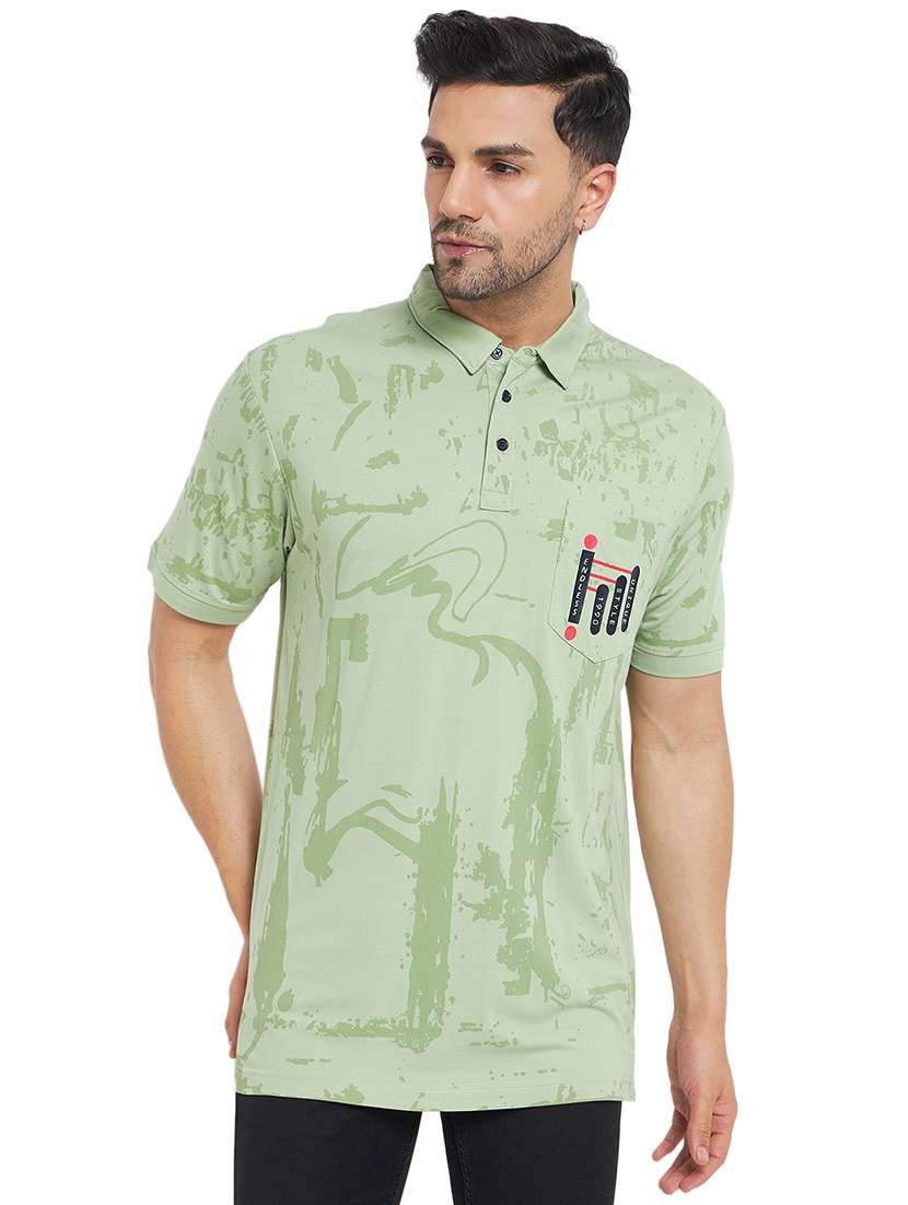 men polo neck printed t-shirt