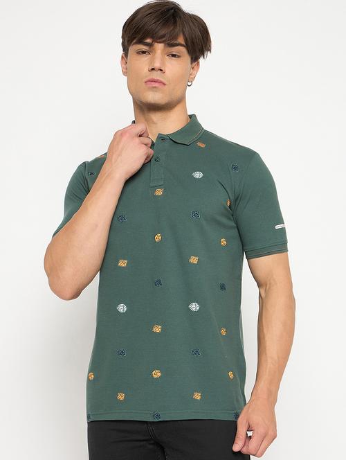 men polo neck printed t-shirt - 21502522 - Standard Image - 0