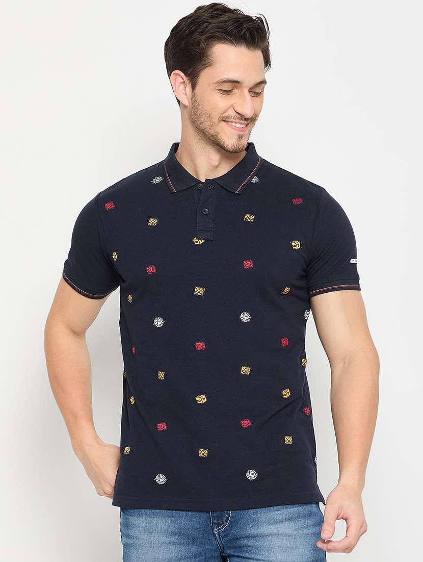 men polo neck printed t-shirt