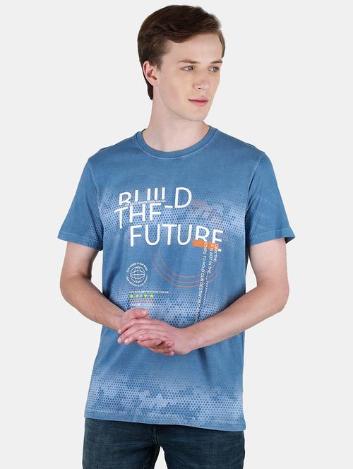 men round neck front print t-shirt - 21502526 - Standard Image - 0