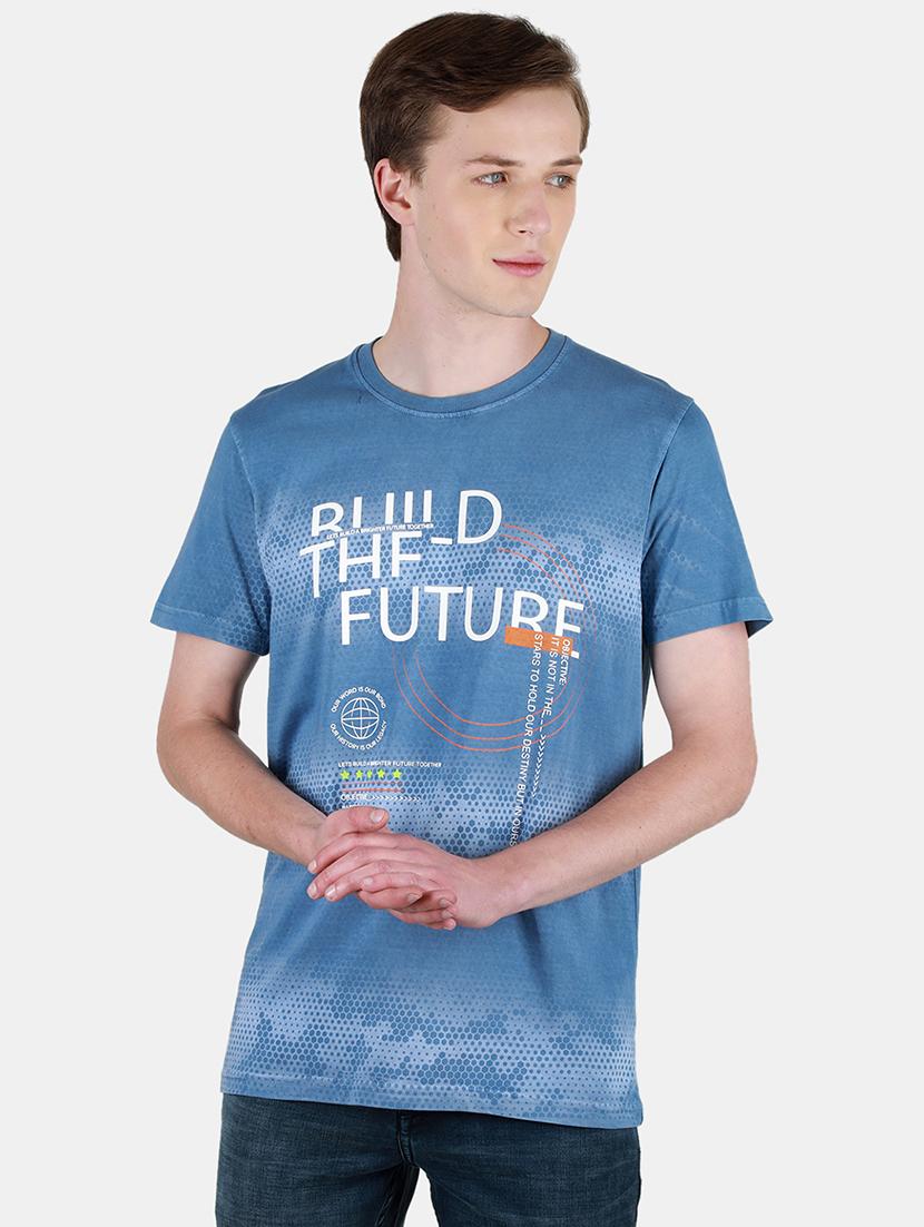 men round neck front print t-shirt - 21502526 - Zoom Image - 0