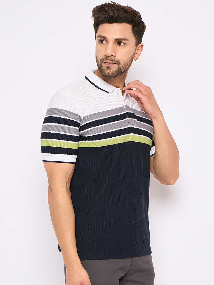 men polo neck striped t-shirt - 21502527 -  Standard Image - 2