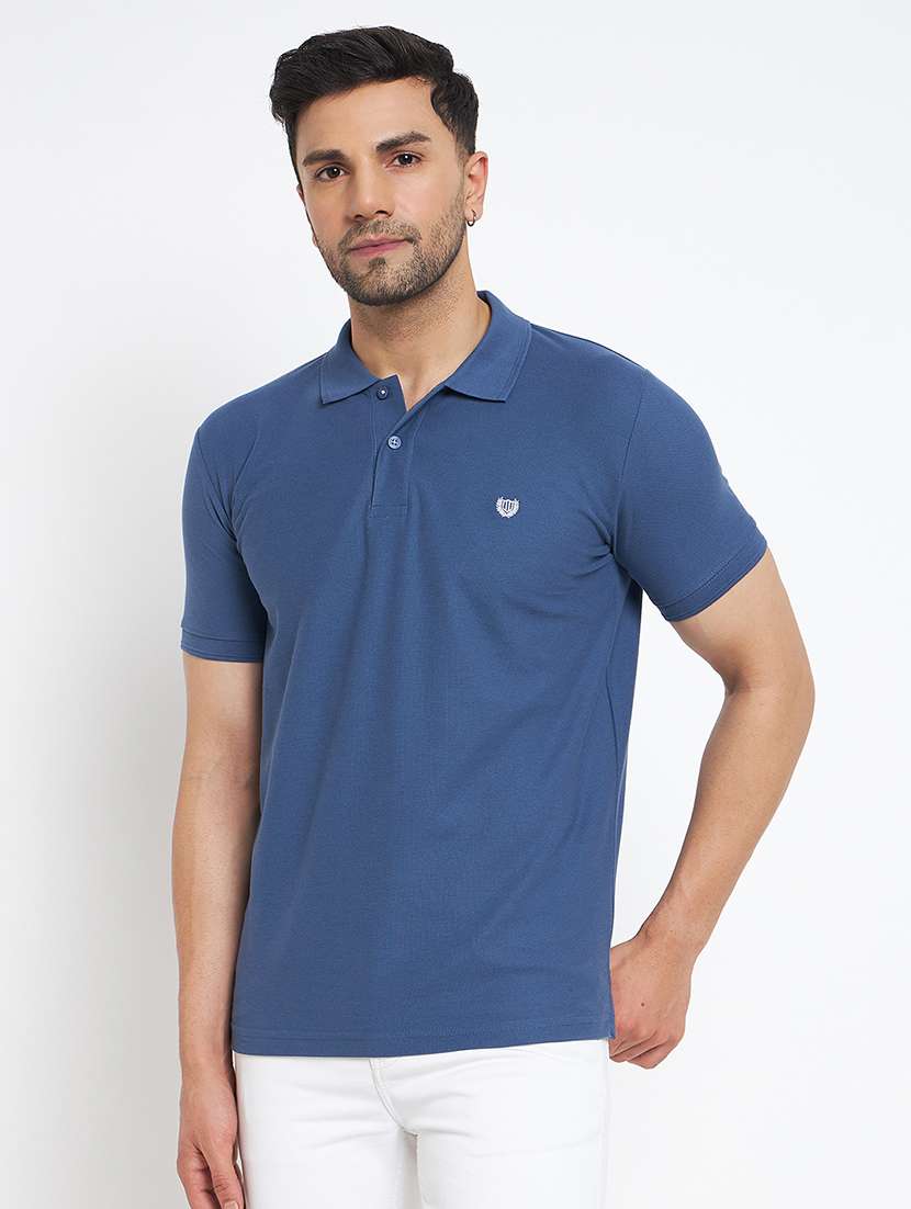men polo neck plain t-shirt - 21502554 -  Standard Image - 2