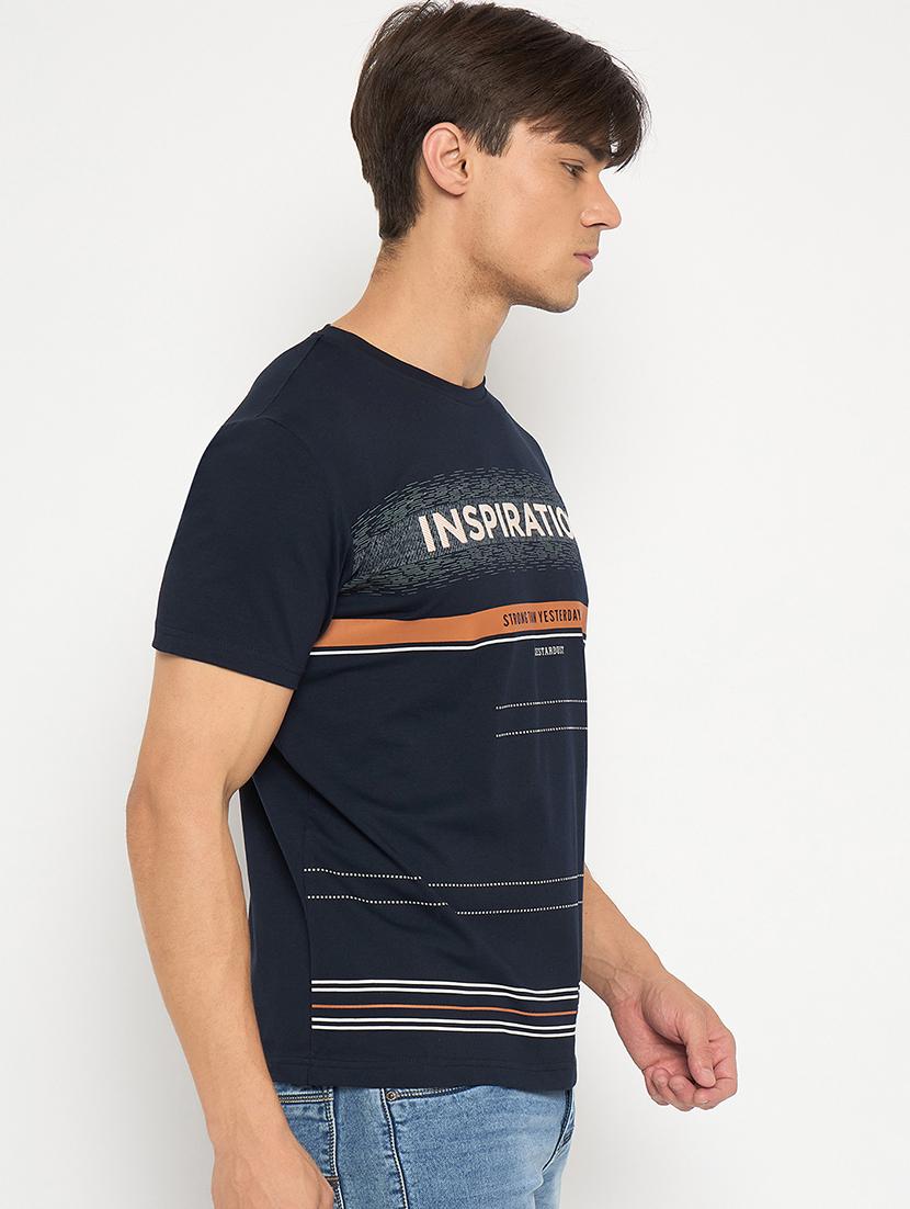 men round neck front printed t-shirt - 21502556 - Standard Image - 2