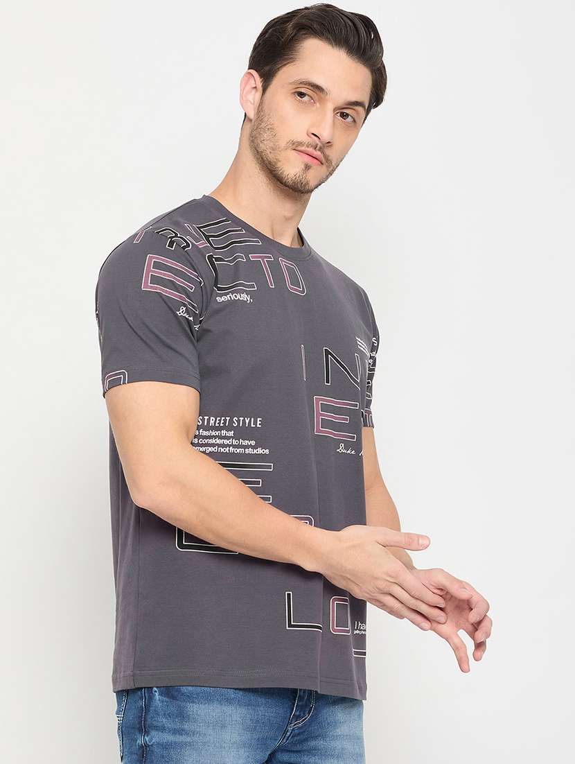 men round neck front print t-shirt - 21502560 -  Standard Image - 2