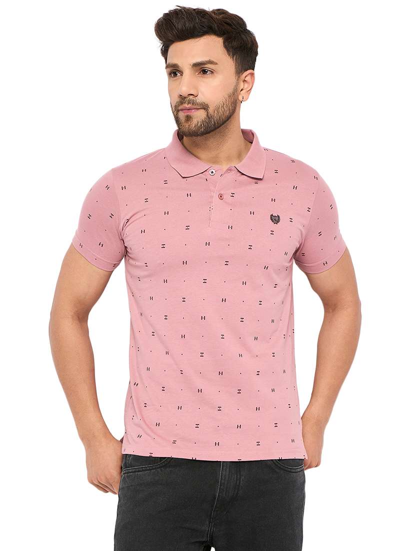 men polo neck printed t-shirt