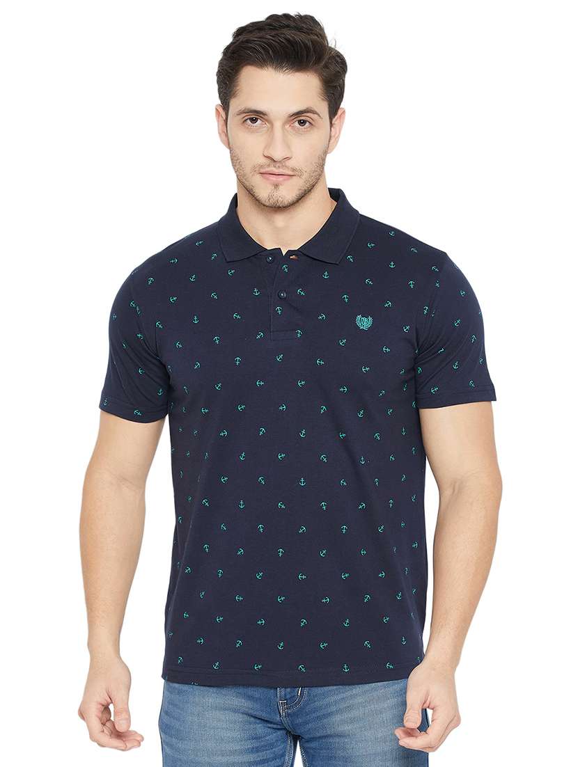 men polo neck printed t-shirt