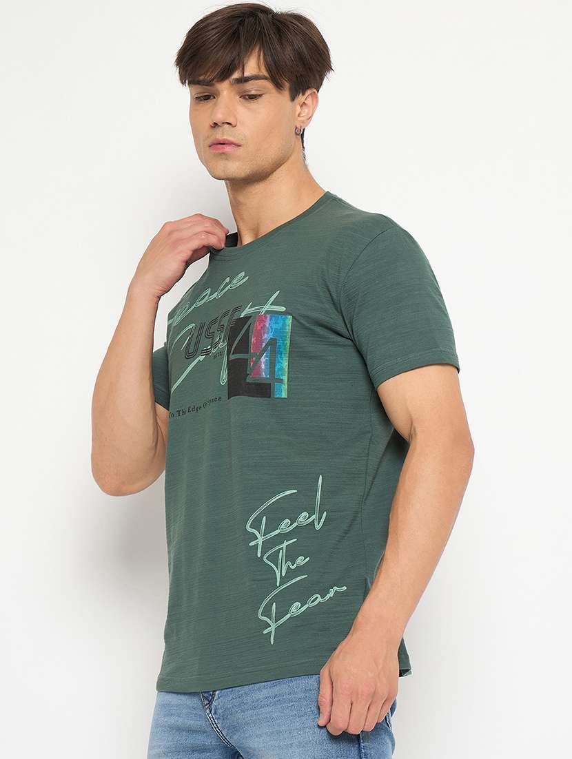 men round neck front print t-shirt - 21502566 -  Standard Image - 2