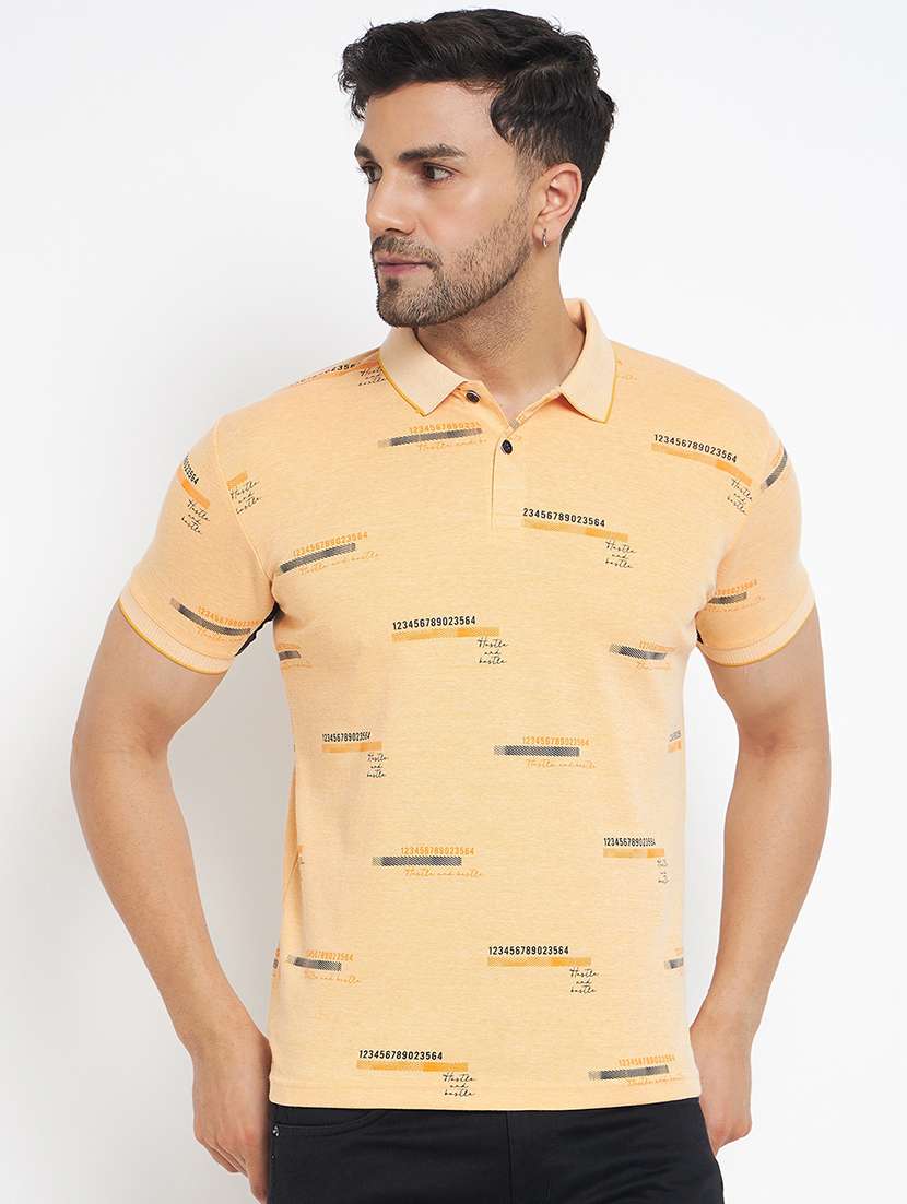 men polo neck printed t-shirt