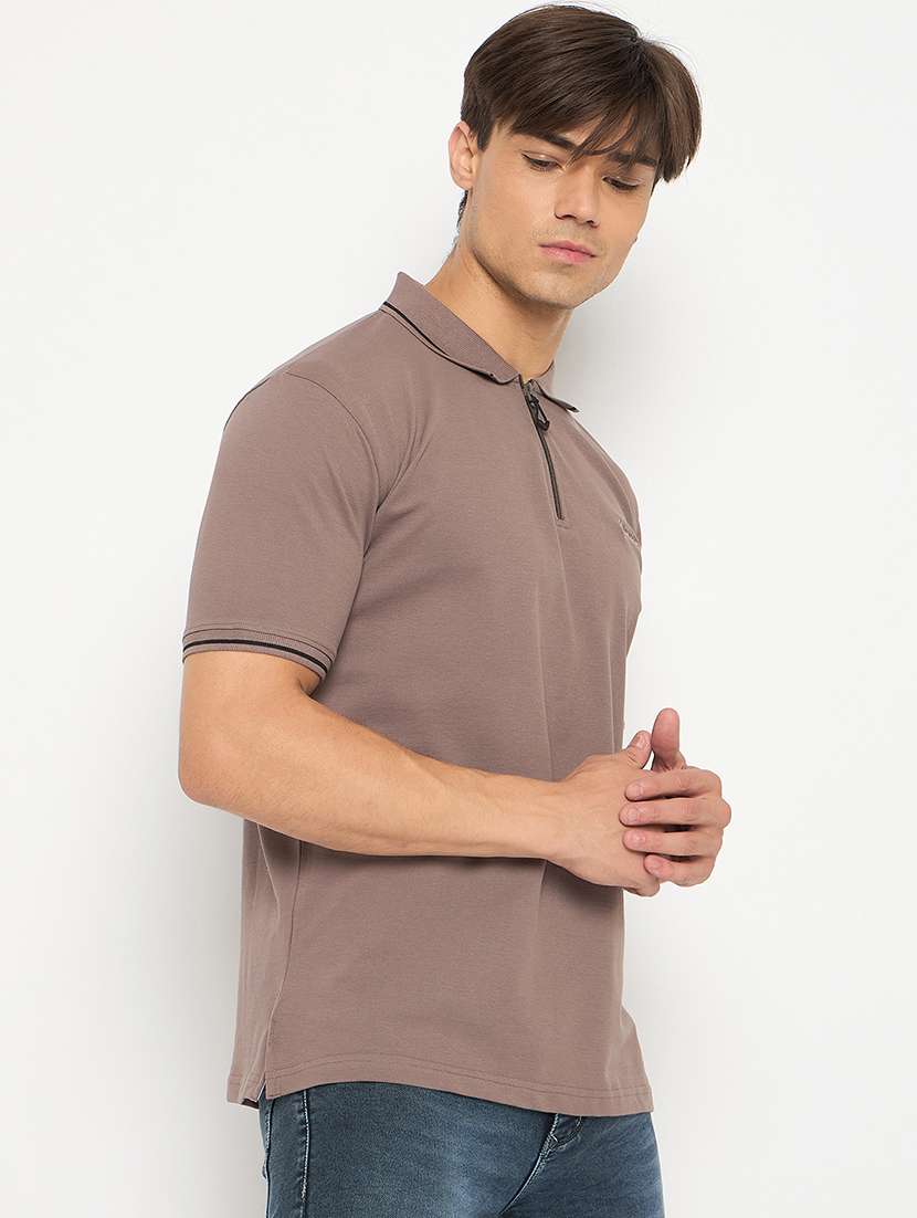men polo neck plain t-shirt - 21502577 -  Standard Image - 2