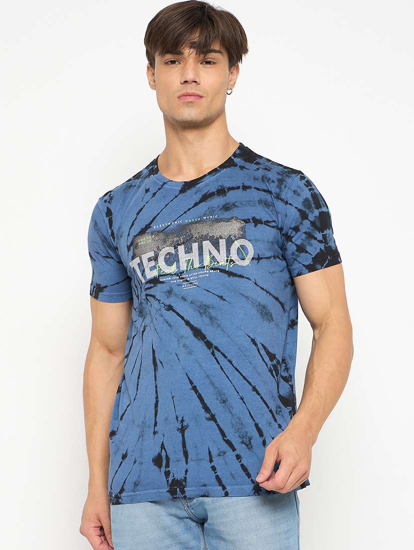 men round neck tie & dye t-shirt