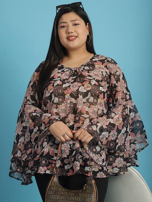 black printed regular top - 21502776 -  Standard Image - 0