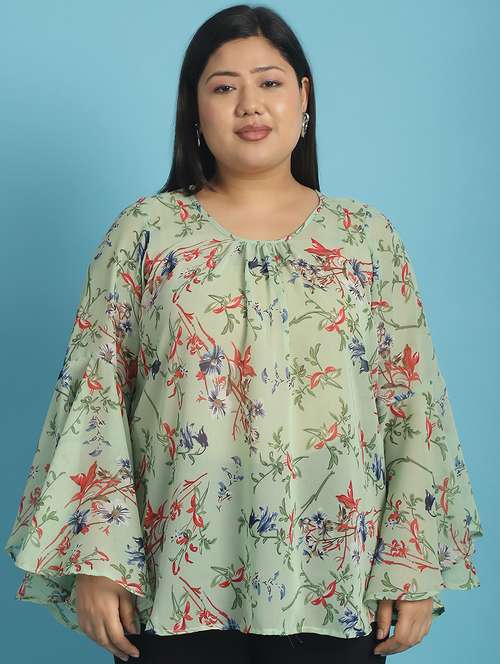 green printed regular top - 21502778 -  Standard Image - 0