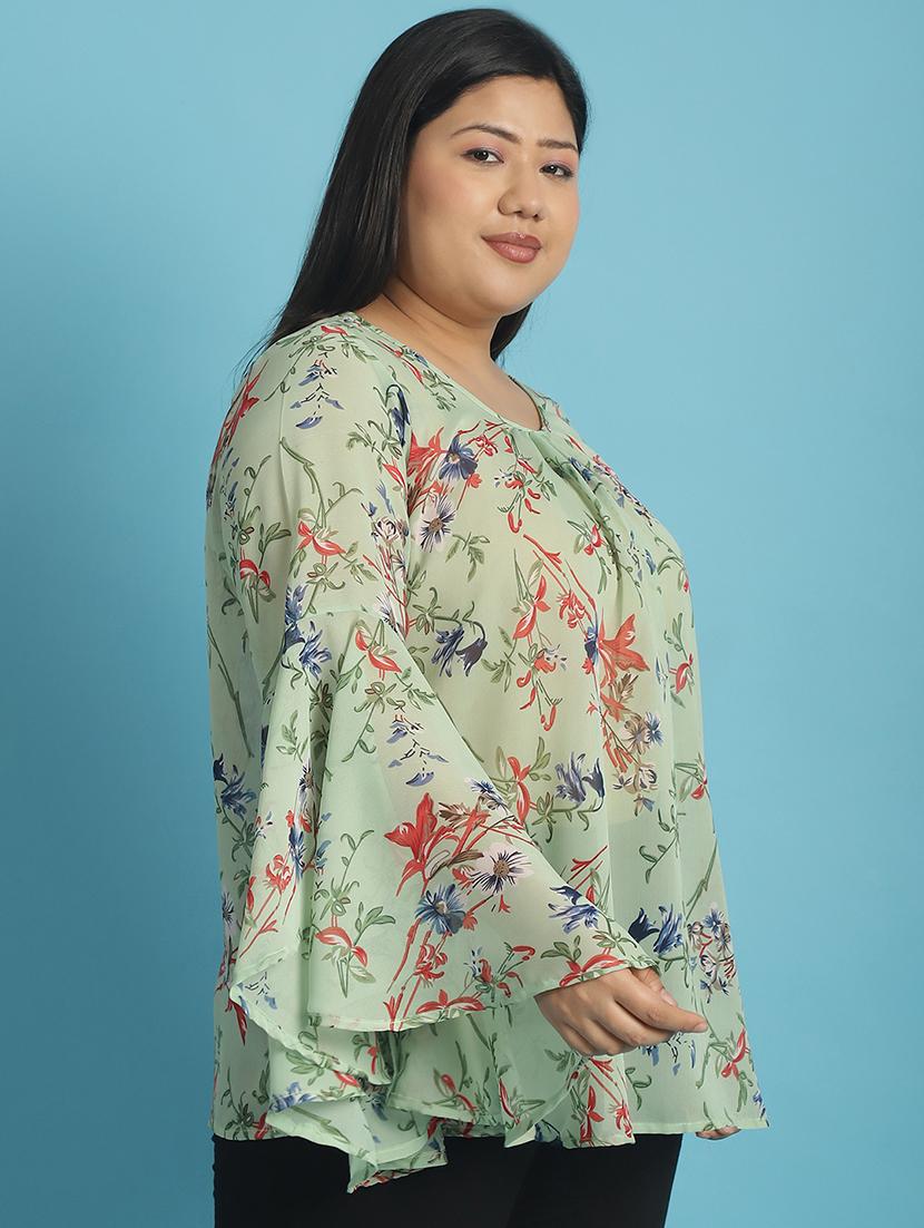 green printed regular top - 21502778 - Standard Image - 2