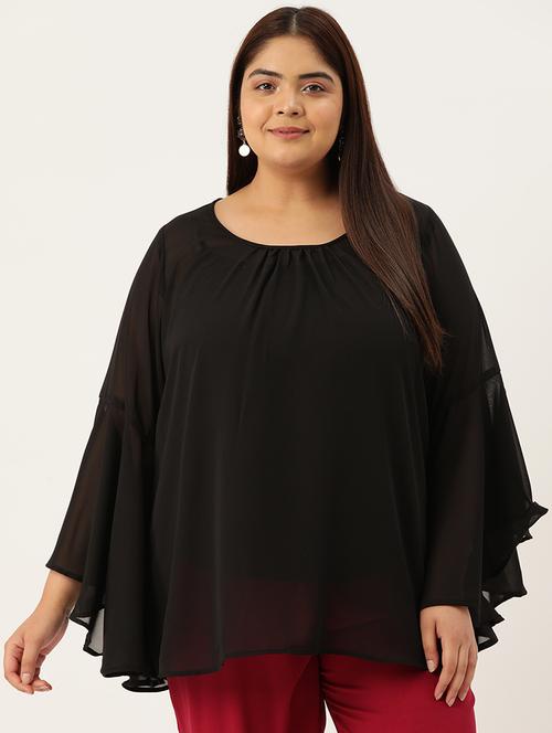 black solid regular top - 21502788 -  Standard Image - 0