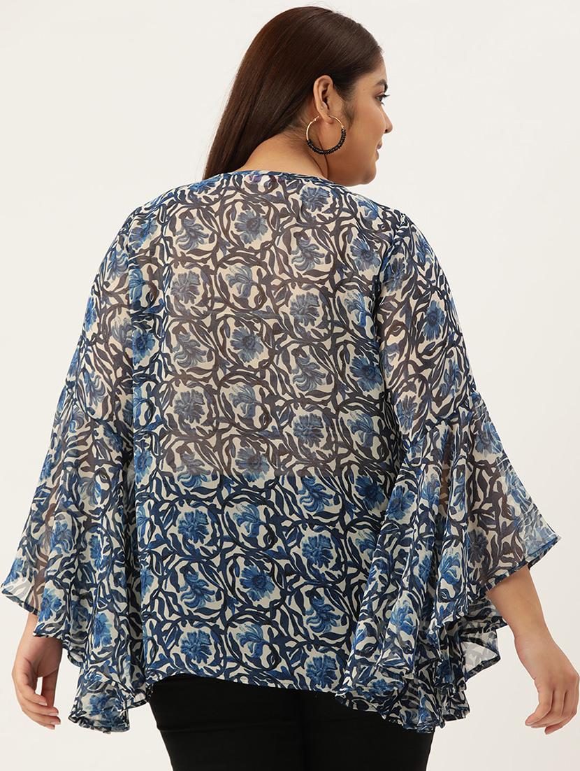 blue printed regular top - 21502789 - Standard Image - 2