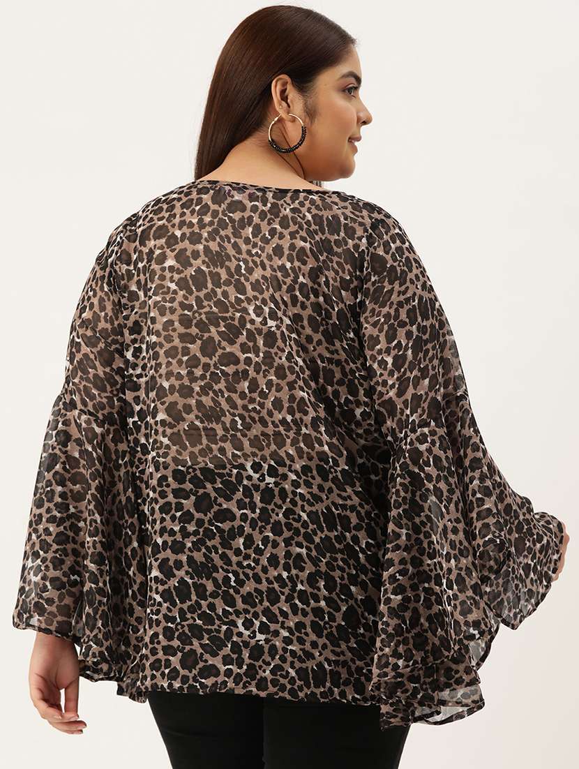 black animal printed regular top - 21502790 -  Standard Image - 2