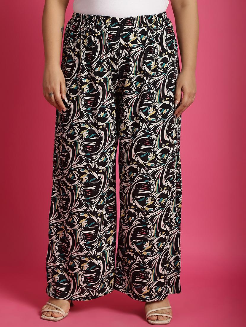 women high-rise printed wide leg trouser - 21502792 - Zoom Image - 0