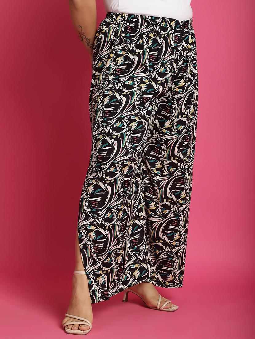 women high-rise printed wide leg trouser - 21502792 - Standard Image - 2