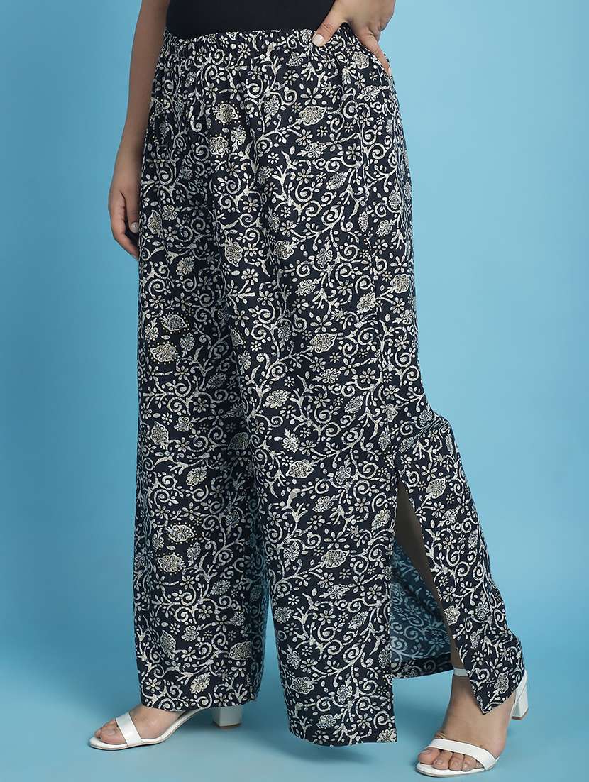 women high-rise printed wide leg trouser - 21502793 - Standard Image - 2