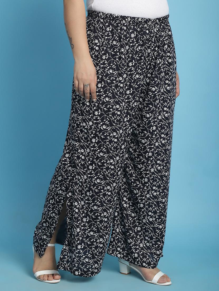 women high-rise printed wide leg trouser - 21502794 - Standard Image - 2