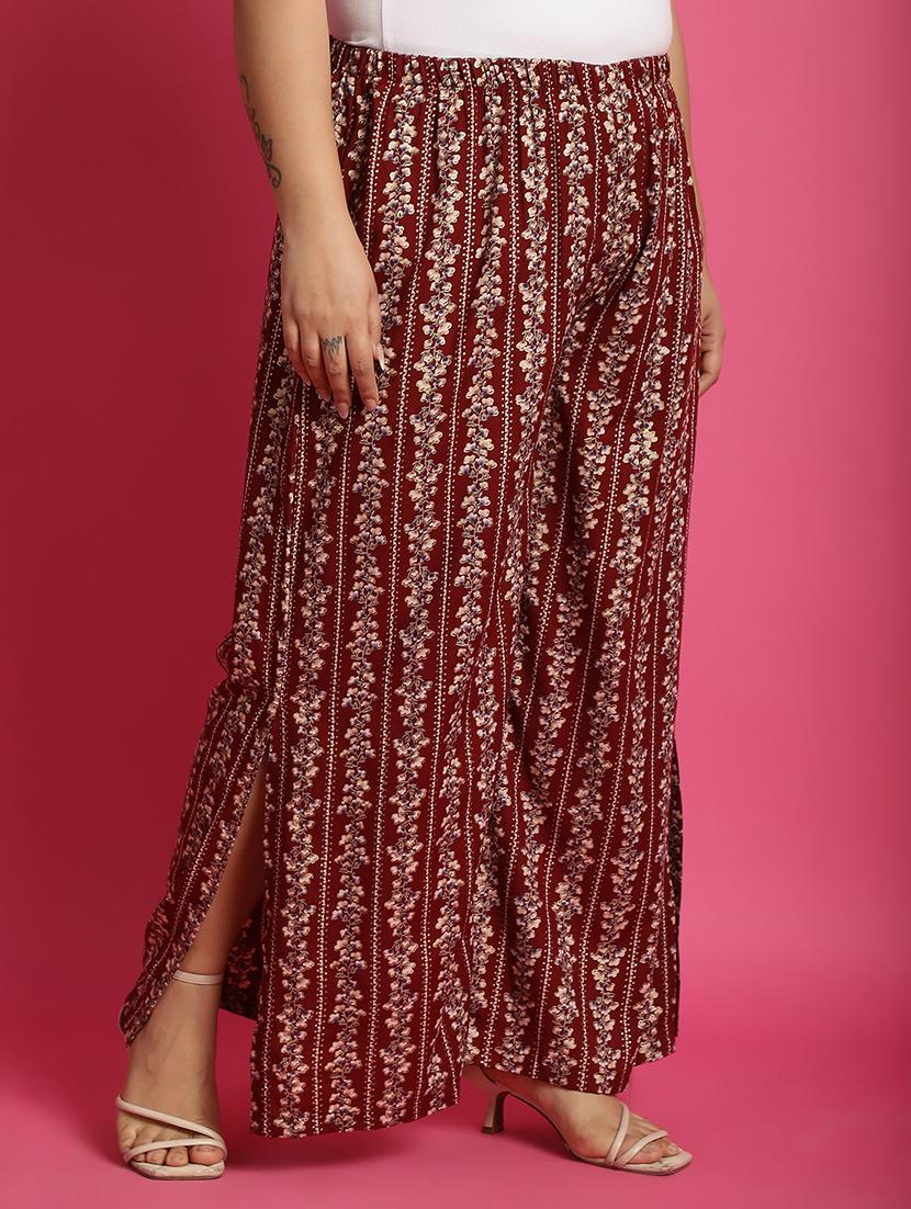 women high-rise printed wide leg trouser - 21502795 - Standard Image - 2