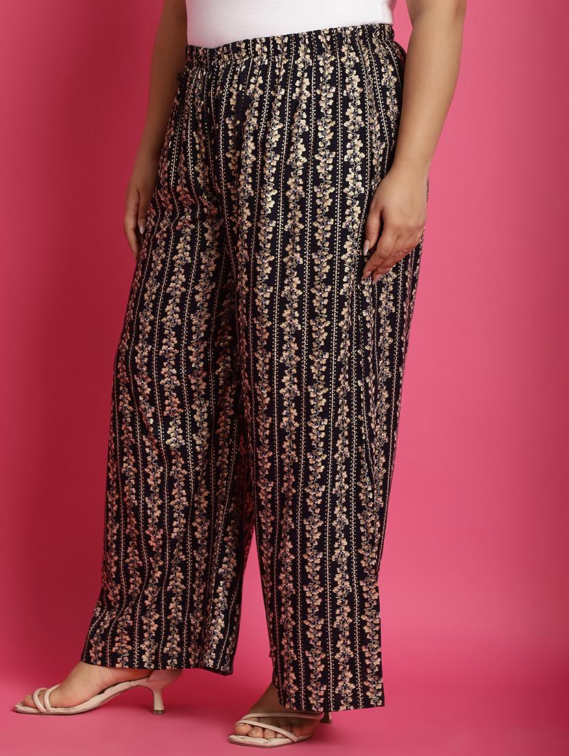 women high-rise printed wide leg trouser - 21502797 - Standard Image - 2