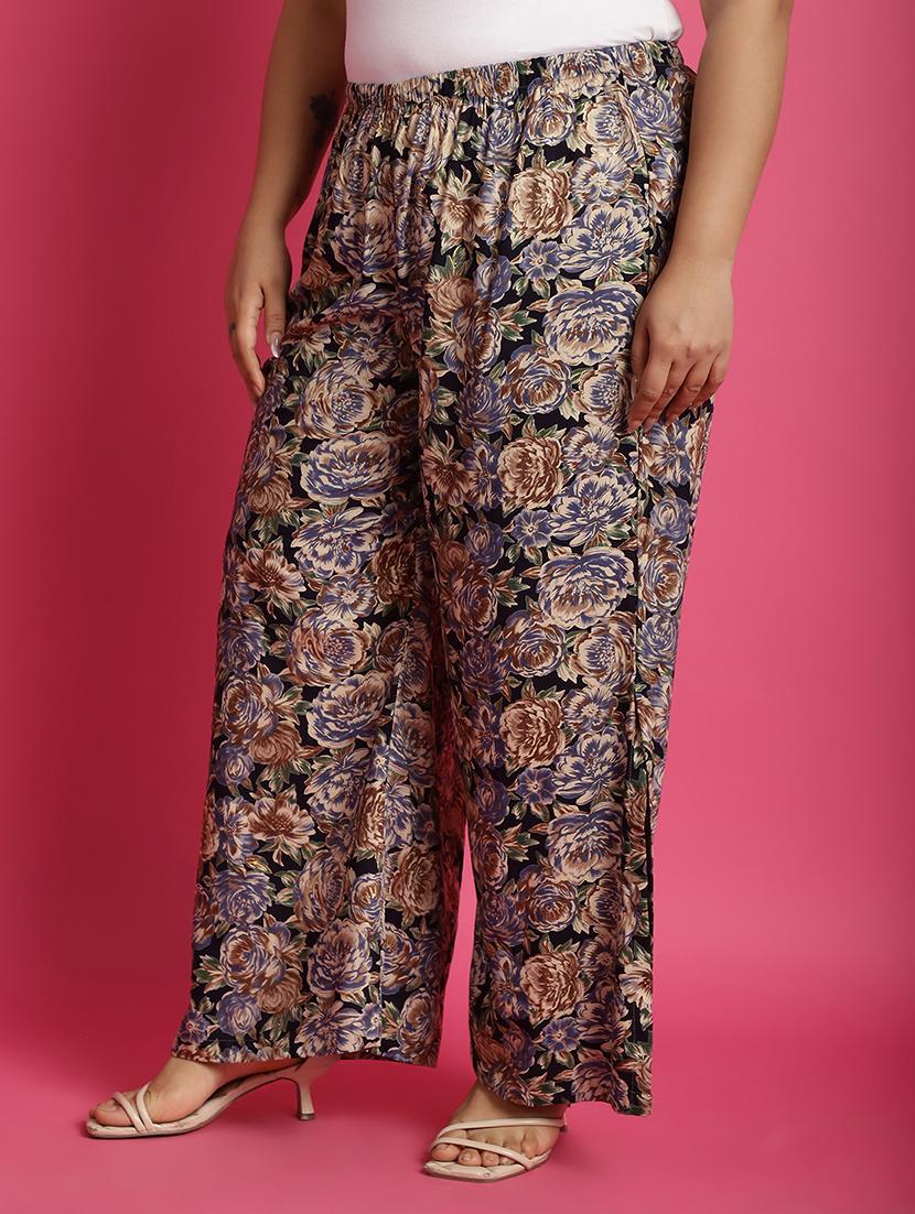 women high-rise printed wide leg trouser - 21502798 - Standard Image - 2