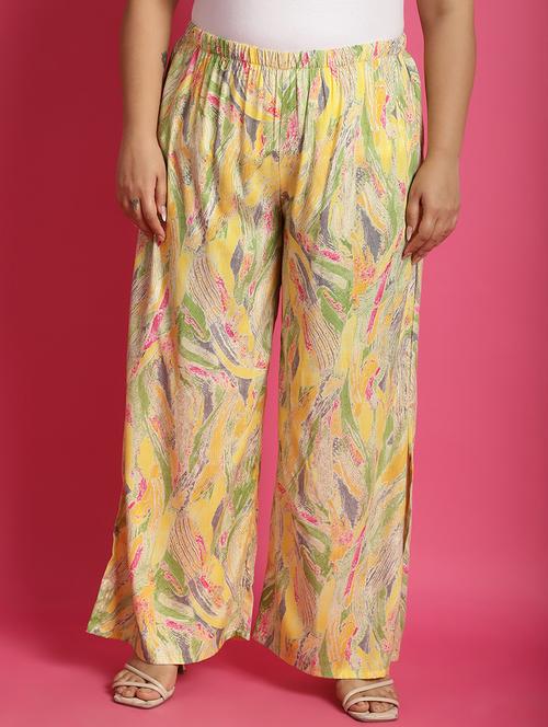 women high-rise printed wide leg trouser - 21502801 - Standard Image - 0