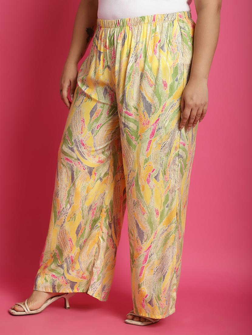 women high-rise printed wide leg trouser - 21502801 - Standard Image - 2