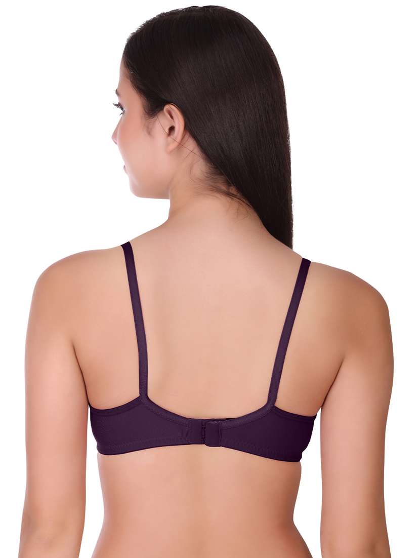 women solid full coverage cotton t-shirt bra - 21502918 -  Standard Image - 2