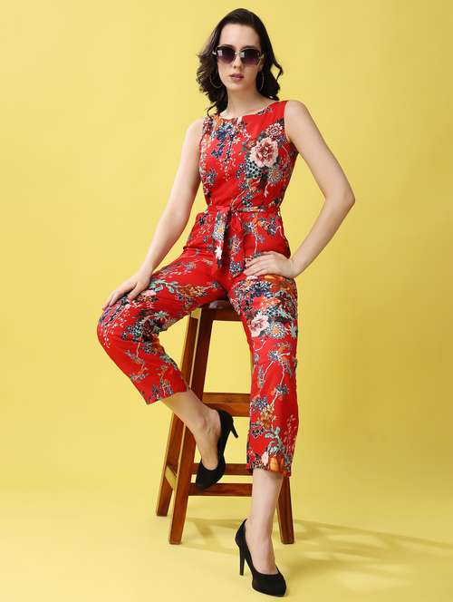 women floral print sleeveless full length jumpsuit - 21503007 -  Standard Image - 0