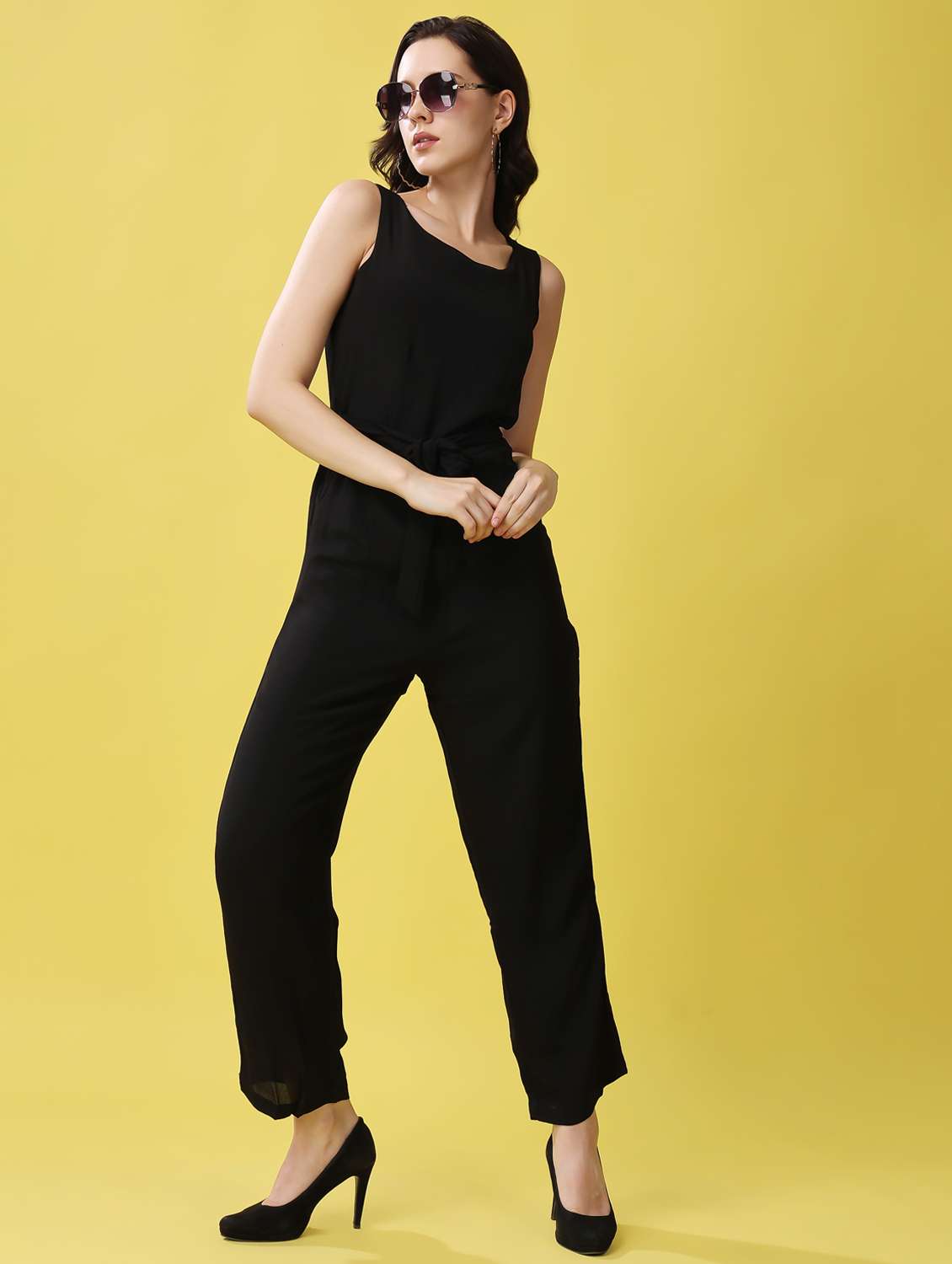 women floral print sleeveless full length jumpsuit