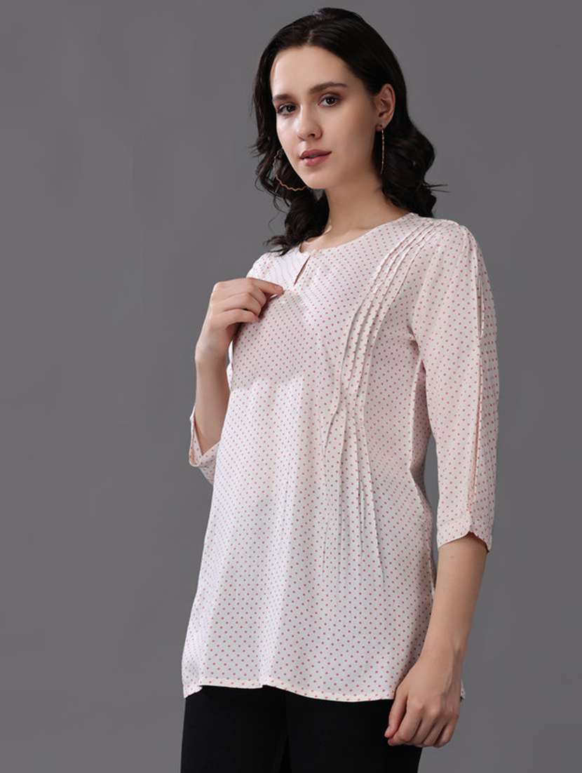 women white cotton blend regular top