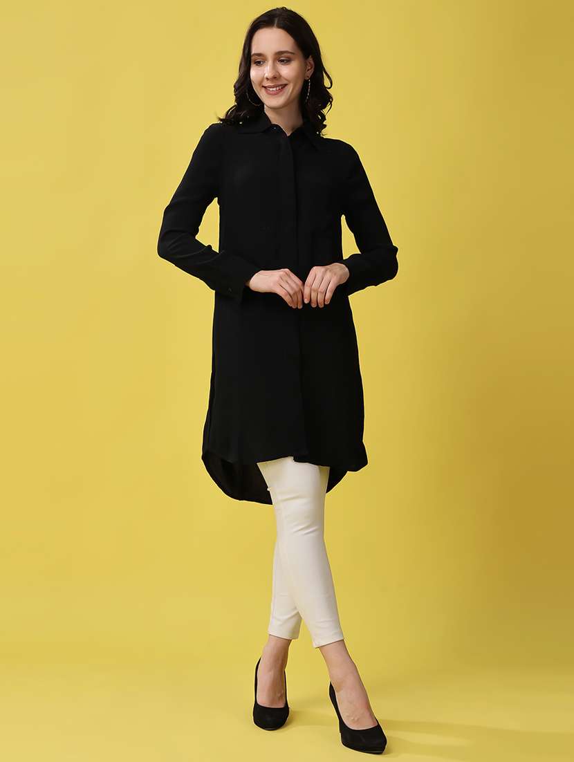 black polyester regular top - 21503116 - Standard Image - 2