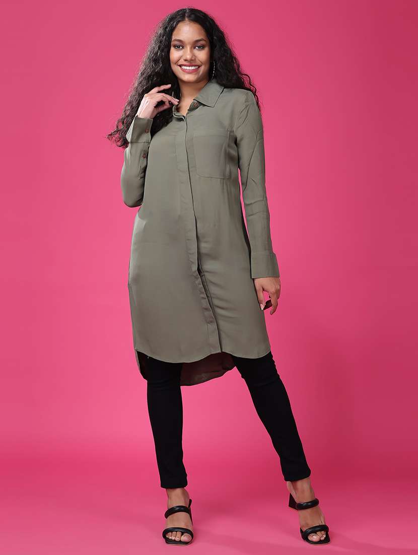 grey polyester regular top