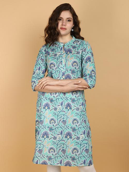 women floral printed straight kurta - 21503135 - Standard Image - 0
