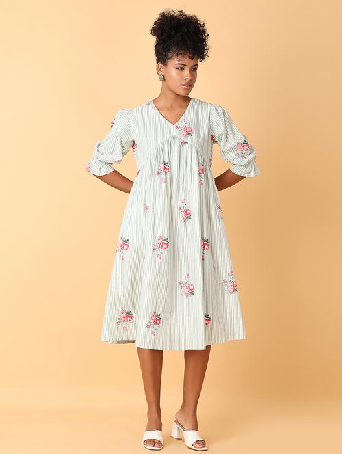 white printed a-line kurta - 21503229 - Standard Image - 0