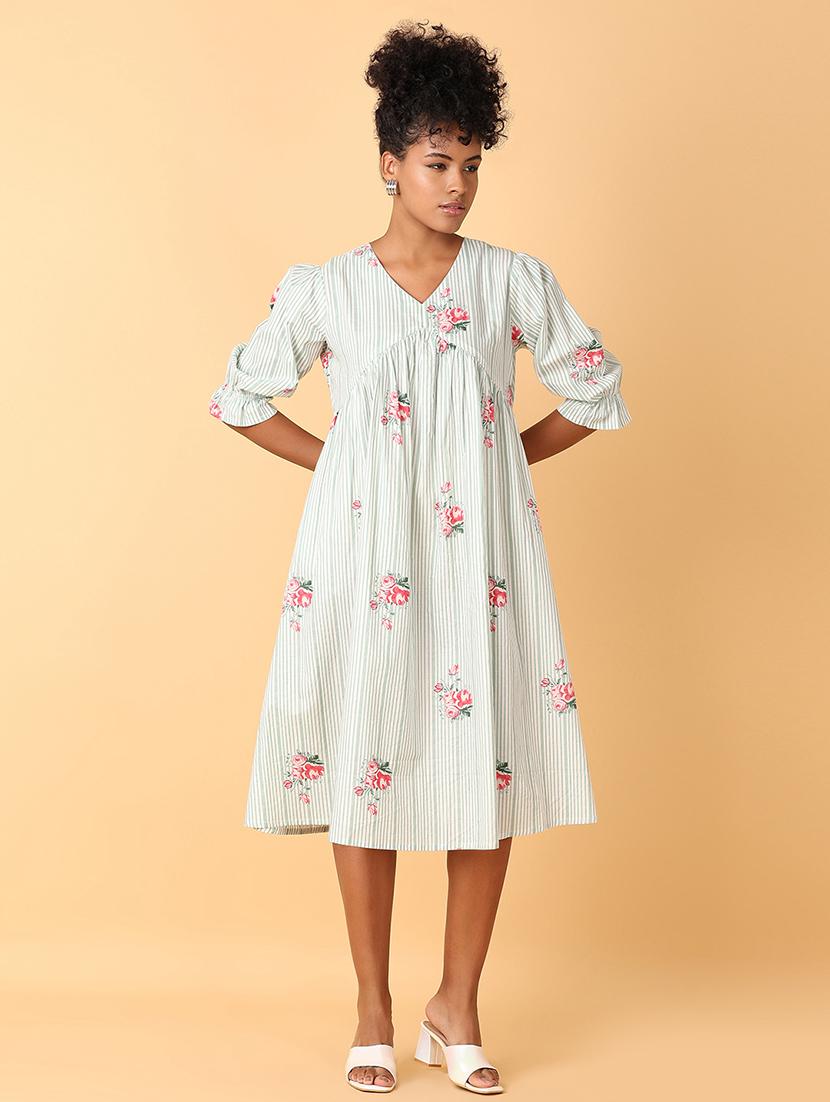 white printed a-line kurta - 21503229 - Zoom Image - 0